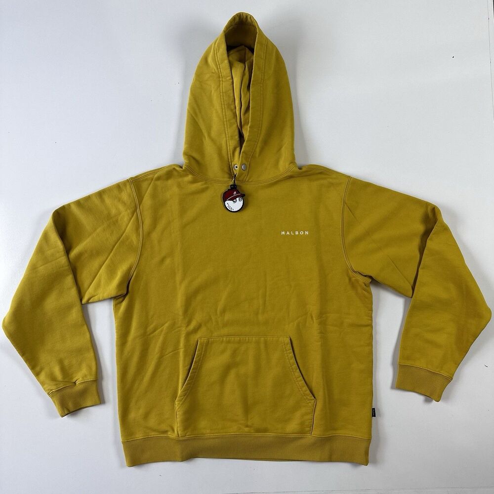 NEW Malbon Knoll Hoodie Hooded Sweatshirt Yellow Men's Large